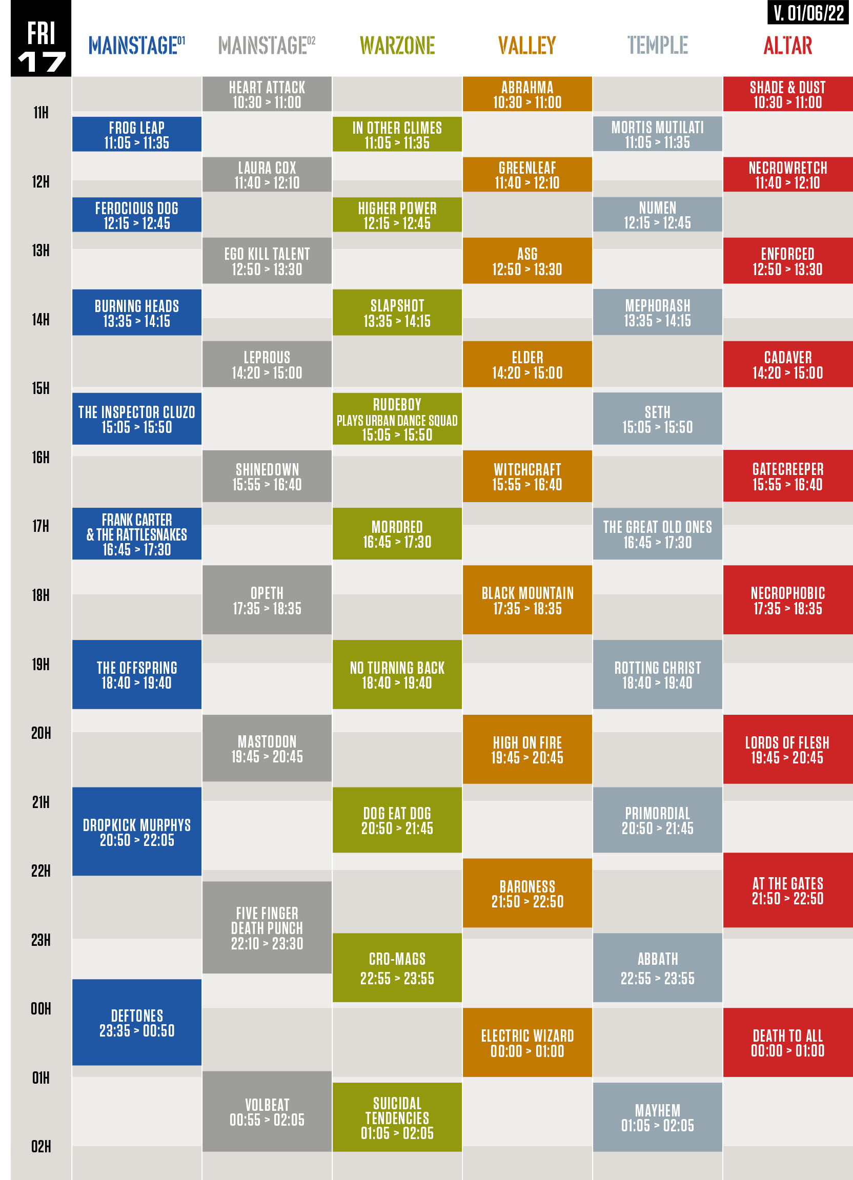 Hellfest 2022 Running Order Weekend 1 Jour 1 V2 ConcertsMetal
