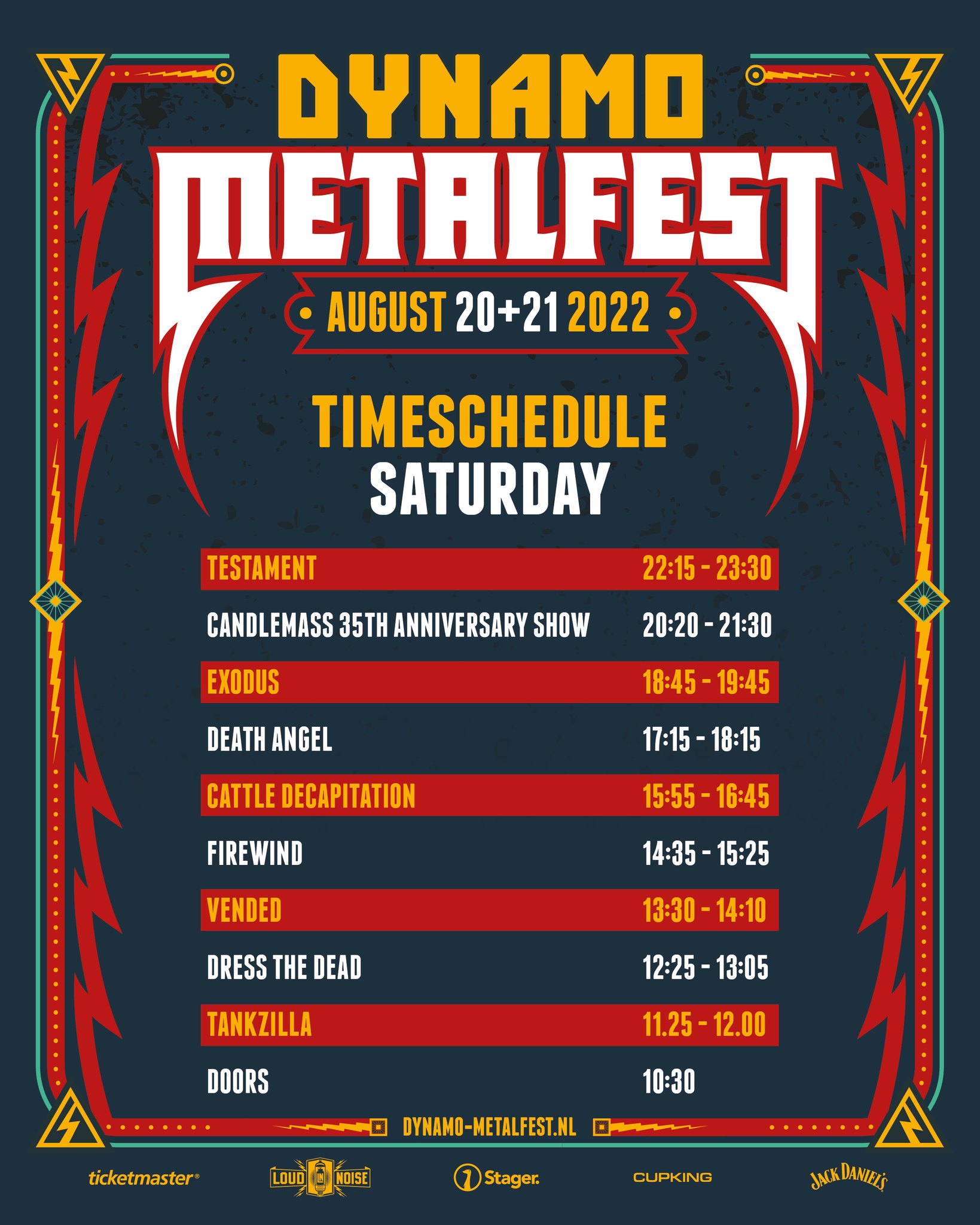 Dynamo Metal Fest 2022 Horaires / Running Order