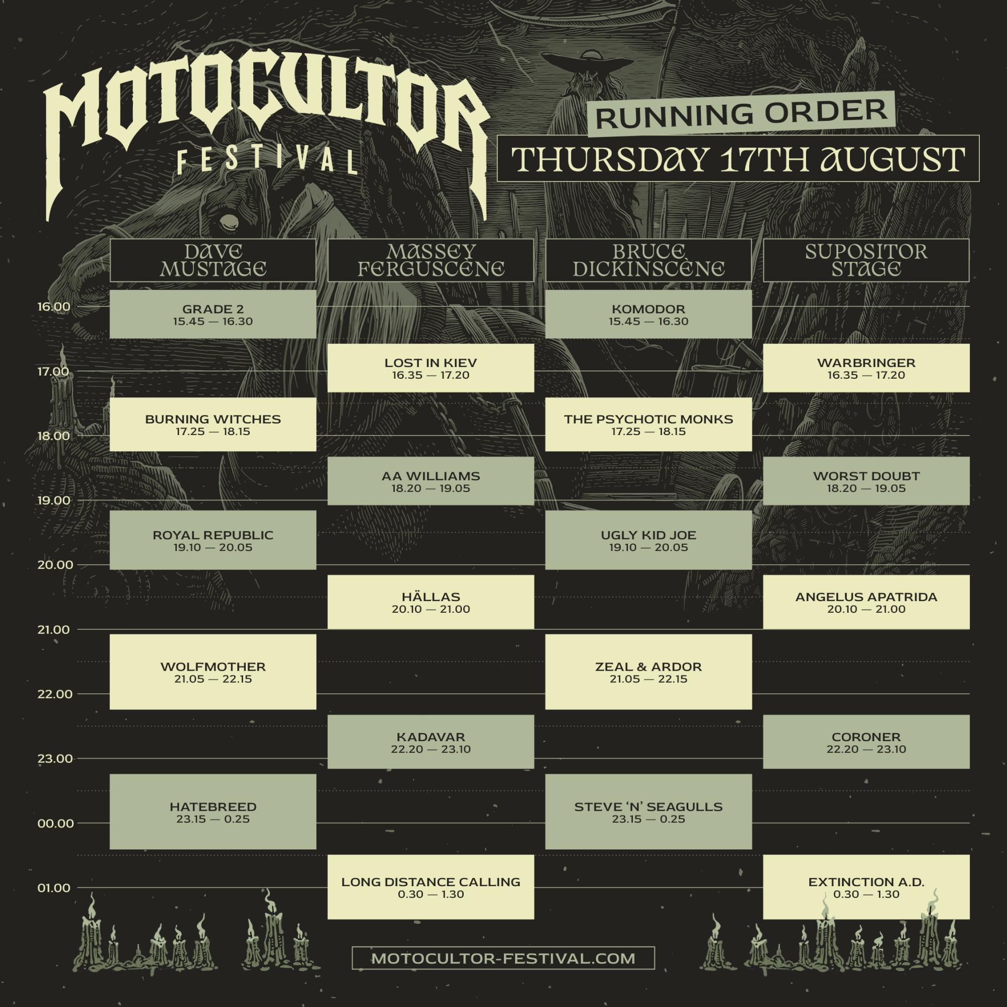 Motocultor Festival 2023 Running Order Day 1 ConcertsMetal