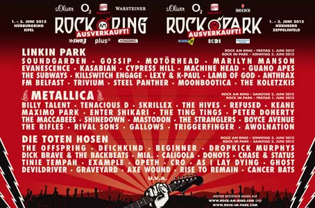 Rock Am Ring 12 01 06 12 3 Jours Nurburg Rheinland Pfalz Allemagne Agenda Concerts Metal