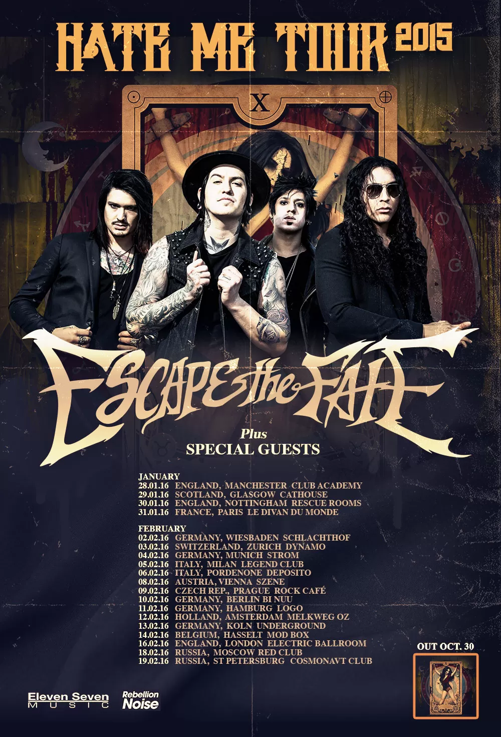 Concert Escape The Fate 30/01/2016 Nottingham Rescue Rooms