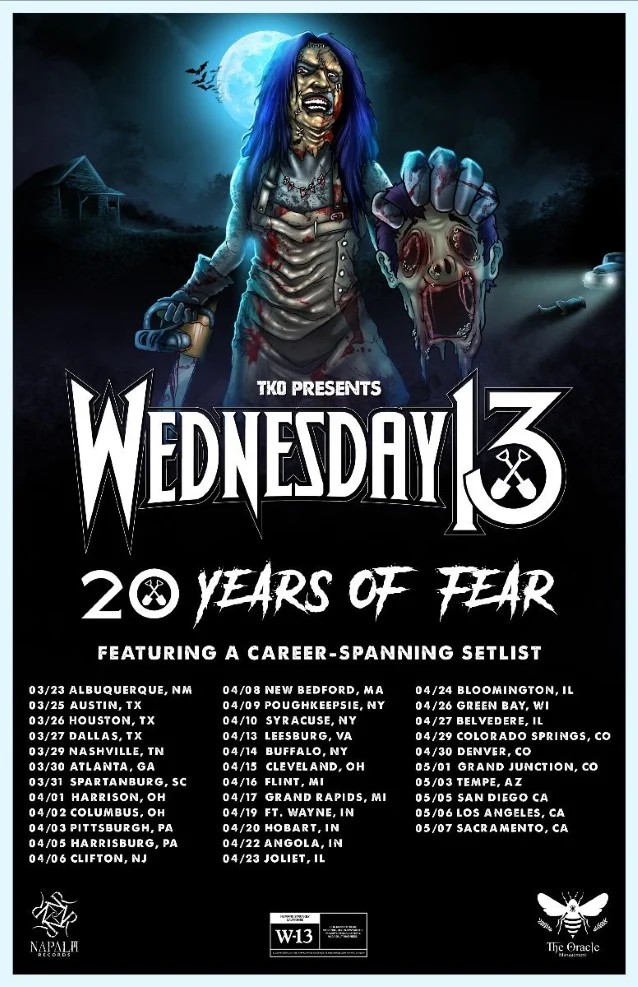 Wednesday 13 - Tour 2022 - 27/03/2022 - Dallas - Texas - Etats-Unis |  Agenda Concerts-Metal