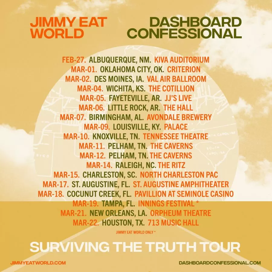 Jimmy Eat World + Dashboard Confessional 05/03/2022 Fayetteville Arkansas EtatsUnis