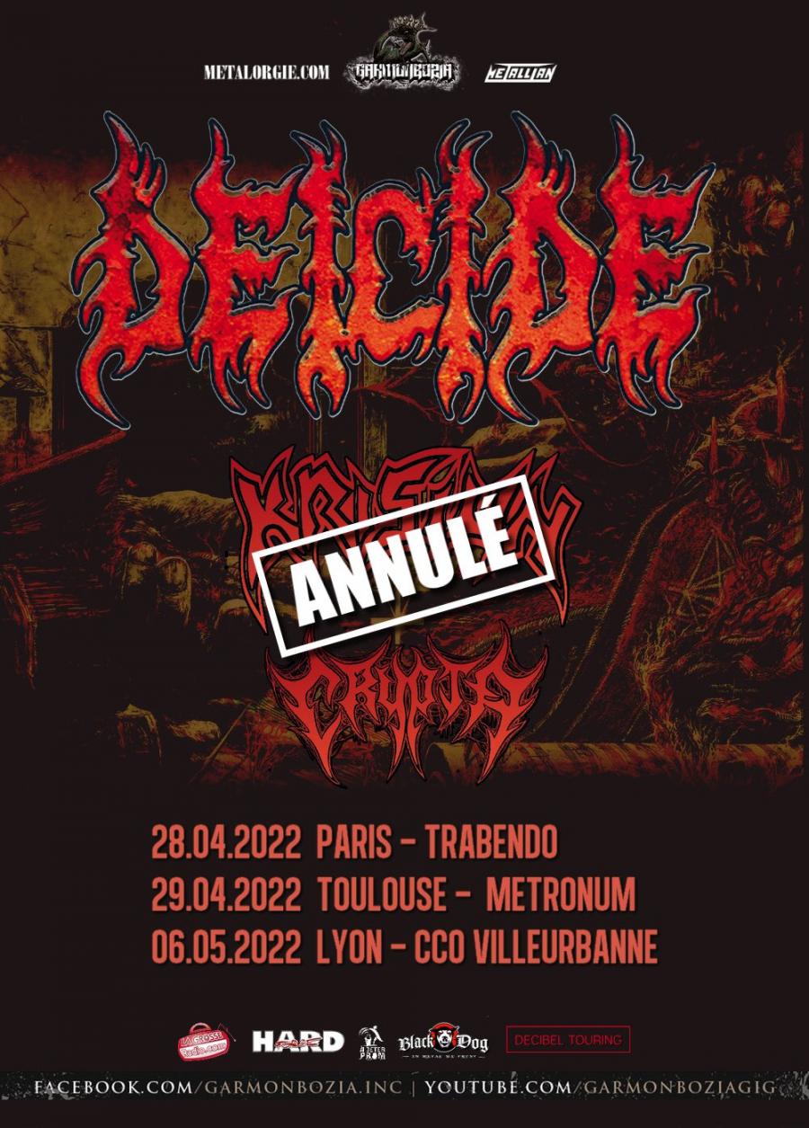 Concert Deicide 29/04/2022 Toulouse Metronum France
