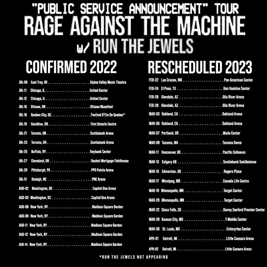 Concert Rage Against The Machine 20/03/2023 Minneapolis Target