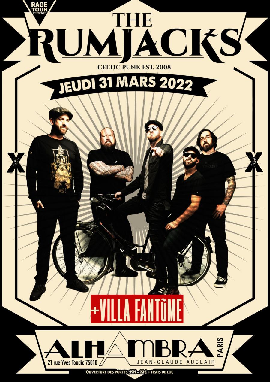 Concert The Rumjacks 31/03/2022 Paris Alhambra France
