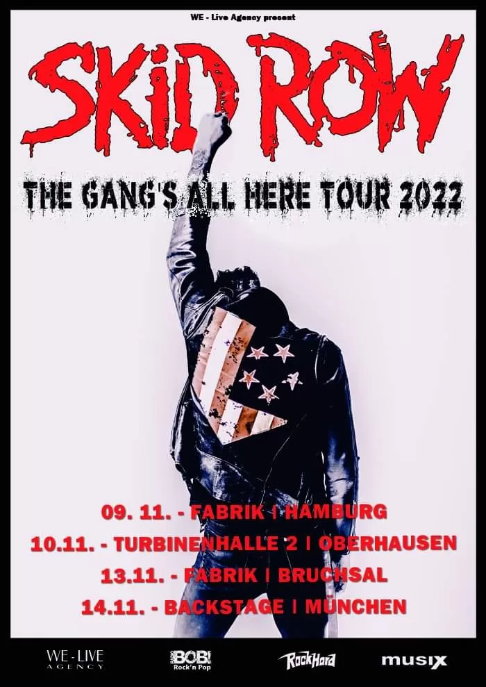 Concert Skid Row 10/11/2022 Oberhausen Turbinenhalle Allemagne