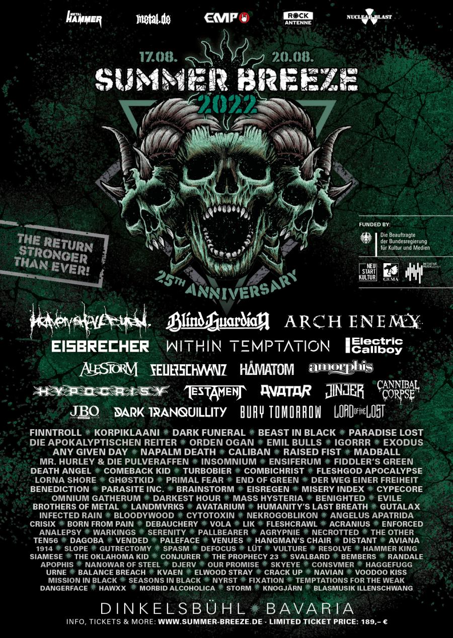 Summer Breeze 2022 17/08/2022 (4 days) Dinkelsbühl Germany