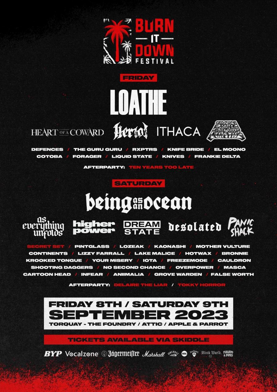 Burn It Down Festival 2023 08/09/2023 (2 days) Torquay United Kingdom
