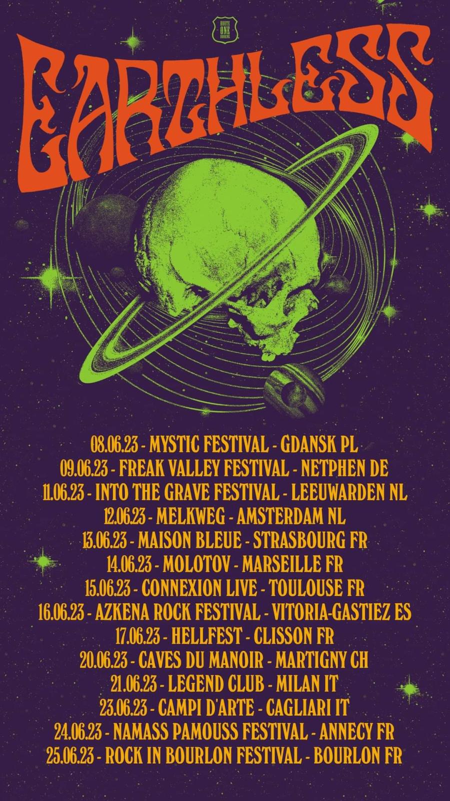 Event Earthless 20/06/2023 Martigny Les Caves du Manoir Switzerland