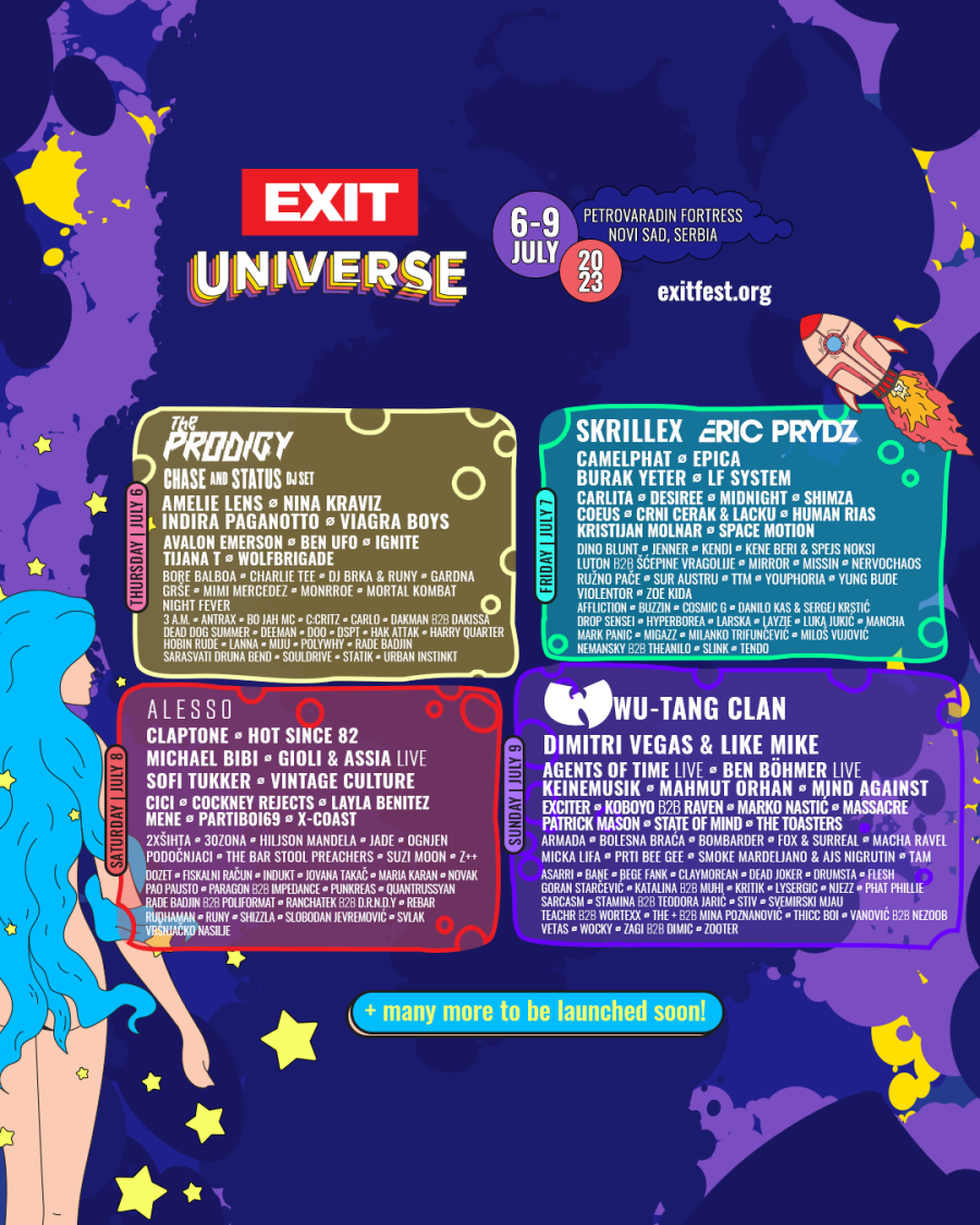 EXIT Festival 2023 06/07/2023 (4 days) Novi Sad Serbia