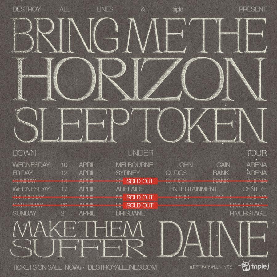 Event Bring Me The Horizon 10/04/2024 Melbourne John Cain Arena