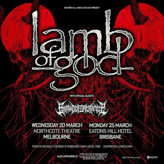 Concert Lamb Of God 25/03/2024 Brisbane Eatons Hill Hotel Australie