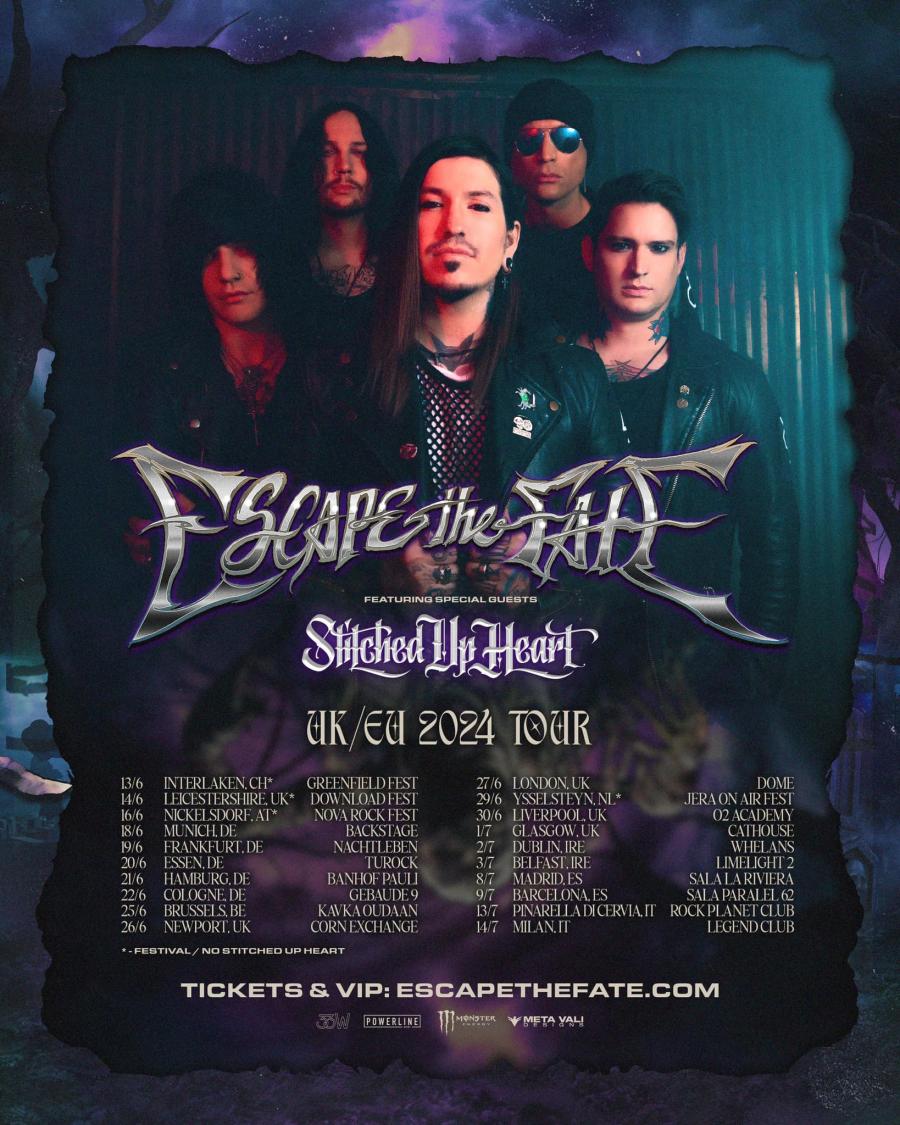 Konzert Escape The Fate 26/06/2024 Newport Corn Exchange