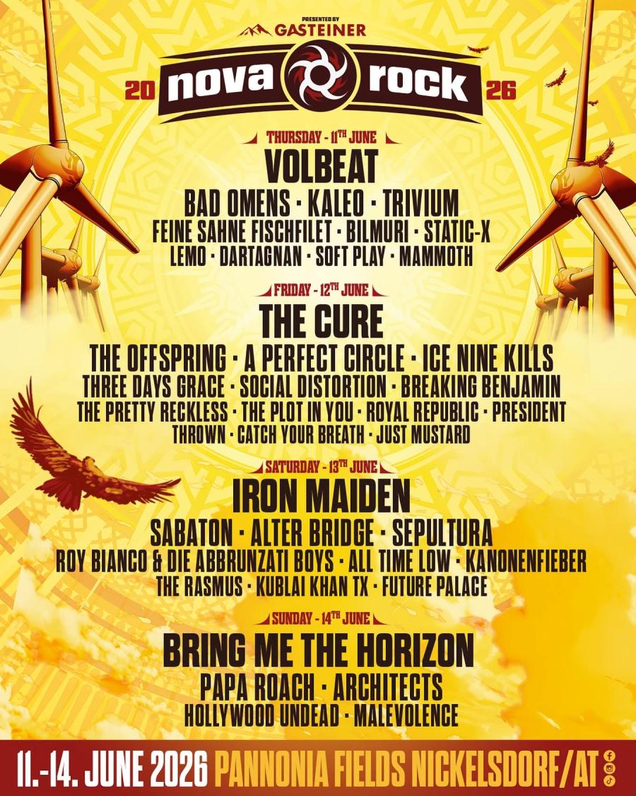 Nova Rock 2026 11 06 2026 4 Days Nickelsdorf Pannonia Fields II Nova Rock 2026 11 06 2026 4 Days Nickelsdorf Pannonia Fields II