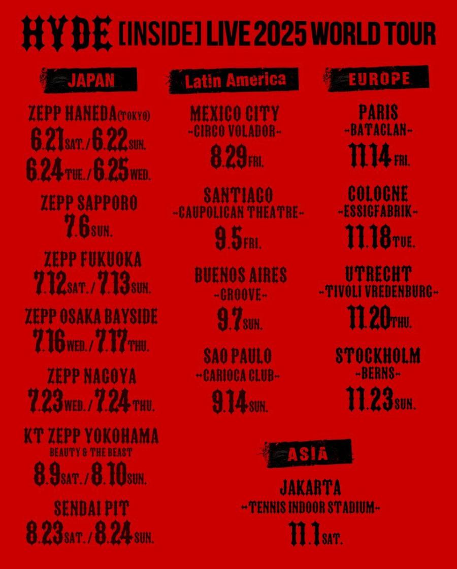 Hyde - [INSIDE] World Tour 2025 - 23/11/2025 - Stockholm - Berns